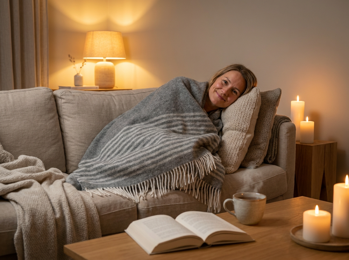 STRIPE ullpledd i sofa – Tuva Tøv